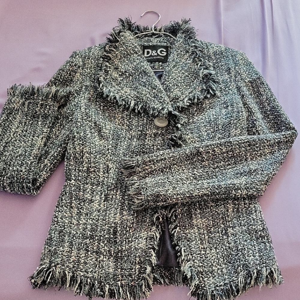 D&G Women's Gray Textured Blazer